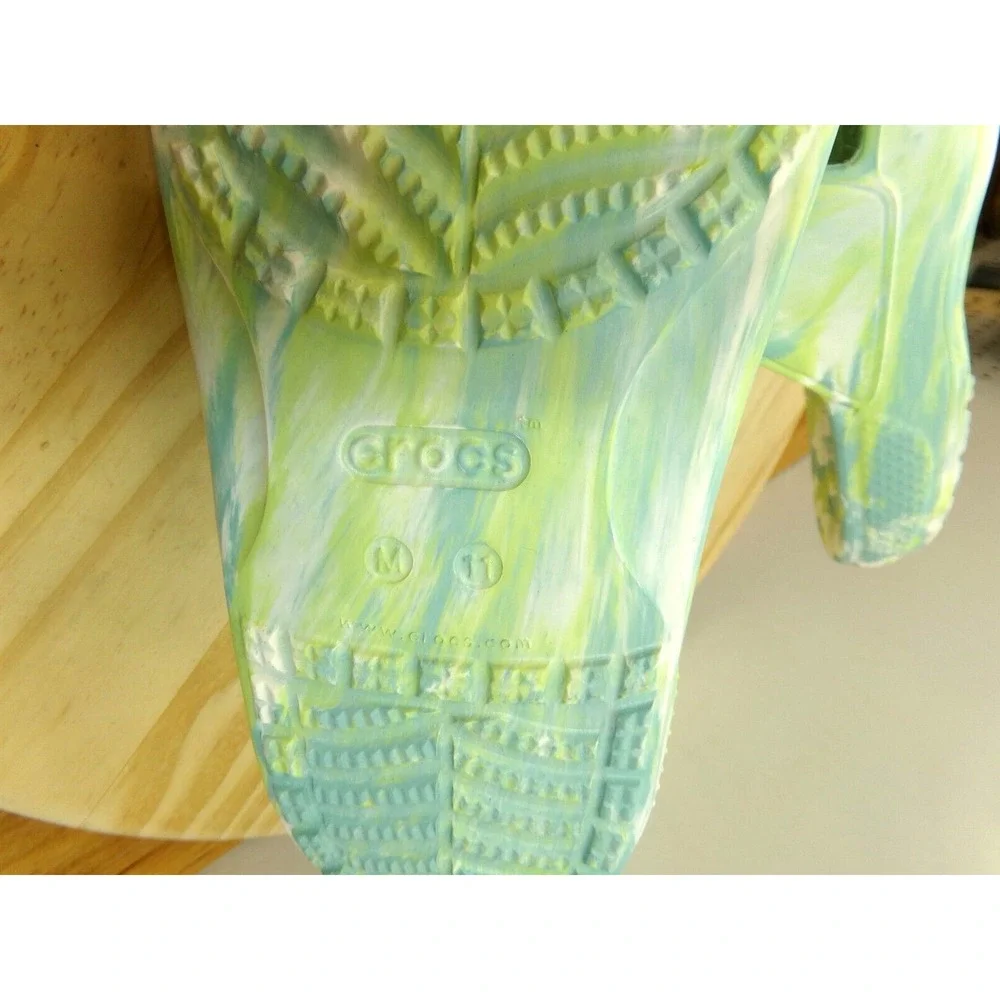 Crocs Classic Two Strap Slide Sandals‎ Mens Aqua / Green Size 11 NWT